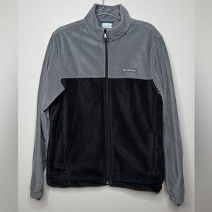 Columbia Men's Gray and Black Lightweight Full-Zip Fleece Jacket